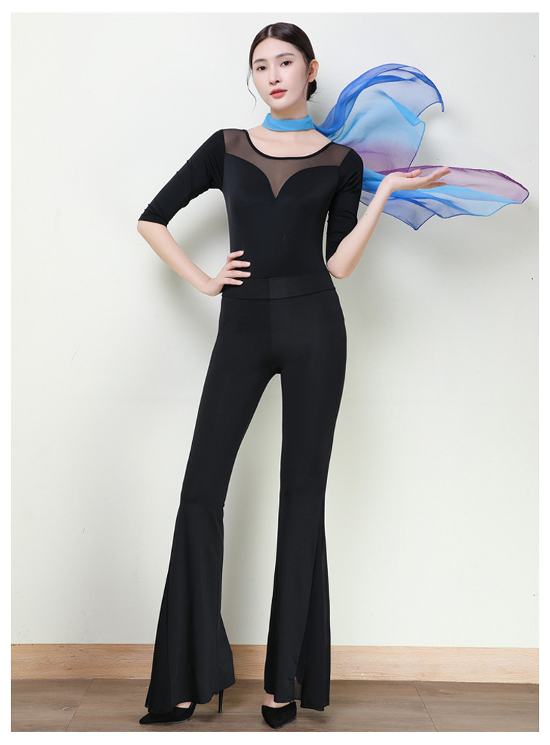 形体服套装女成人优雅仪态走秀训练服培训老师模特连档舞蹈练功服