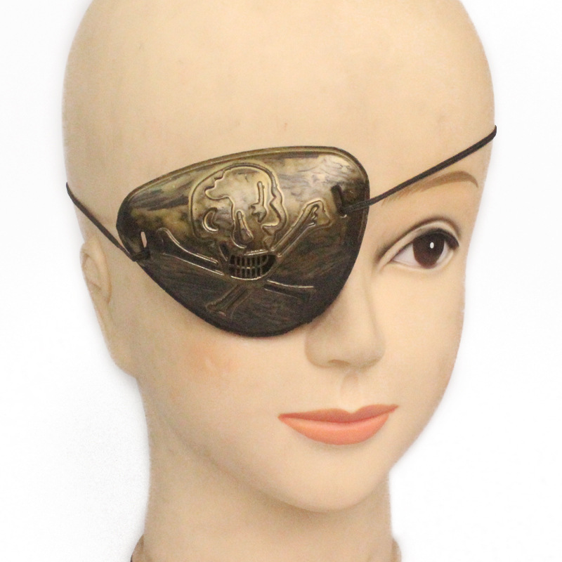 Halloween Makeup Decoration Props Plastic Pirate Eye Mask One-Eyed Dragon Skull Eye Mask Multiple Promotions