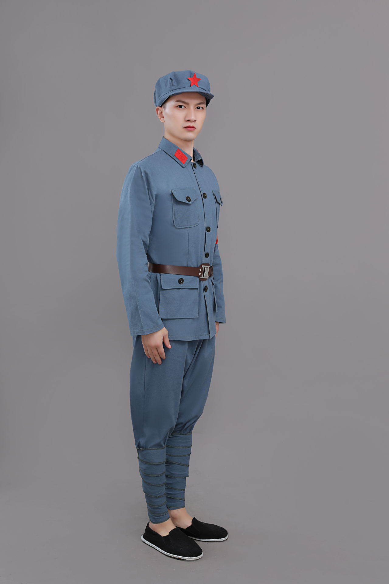 八路军衣服现货红军志愿军演出服棉麻老式红卫兵服抗战服装直供