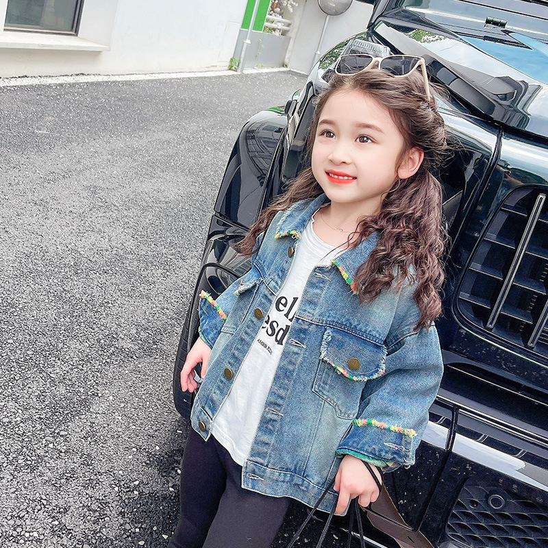 女童牛仔外套春秋2023新款儿童女宝宝秋装小女孩休闲洋气上衣外套