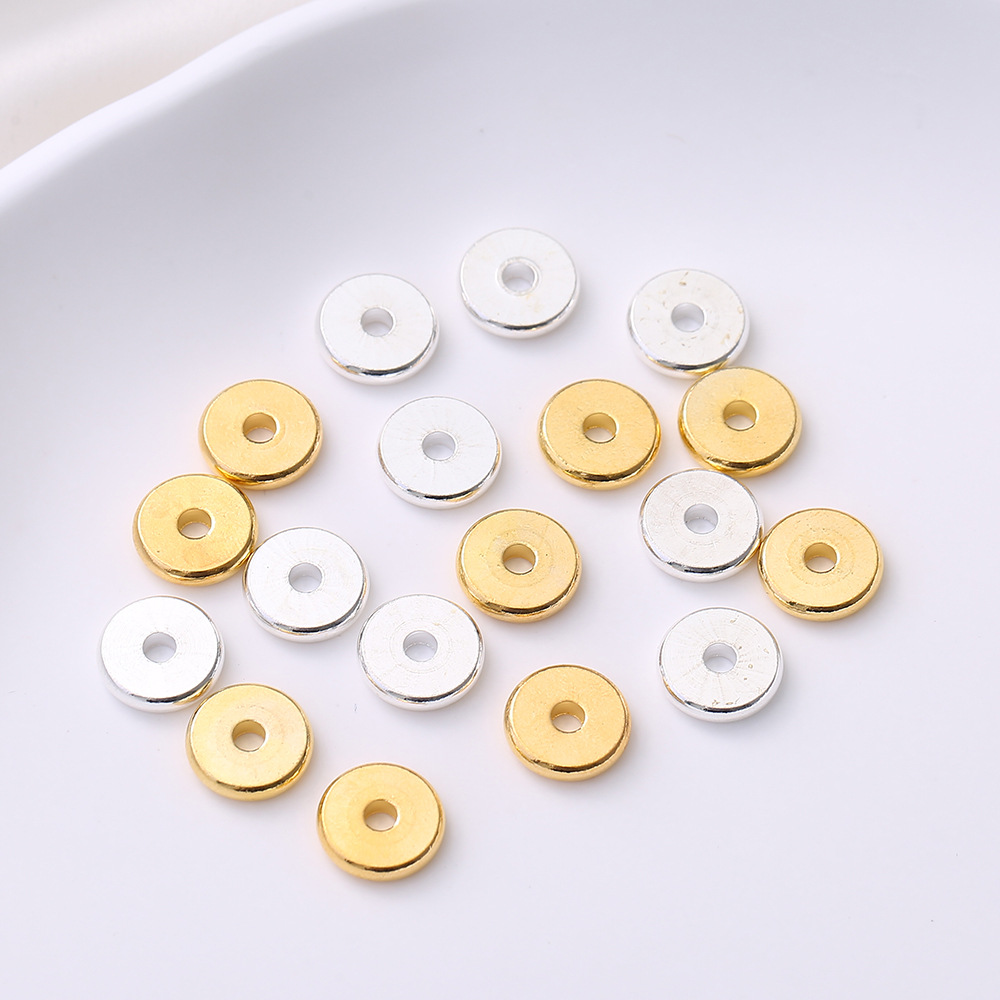 New Pure Copper Spacer 4-14mm Flat round Spacer DIY Bracelet Beads of Necklace Spacer Ornament Accessories Wholesale