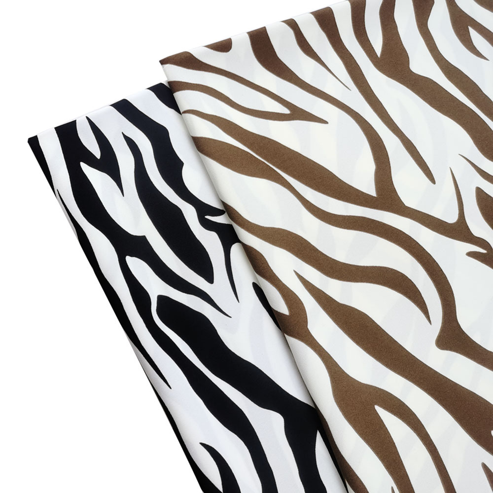 欧美风斑马纹印花布 缎面乱麻印花 2021初秋半身裙阔腿裤时装面料