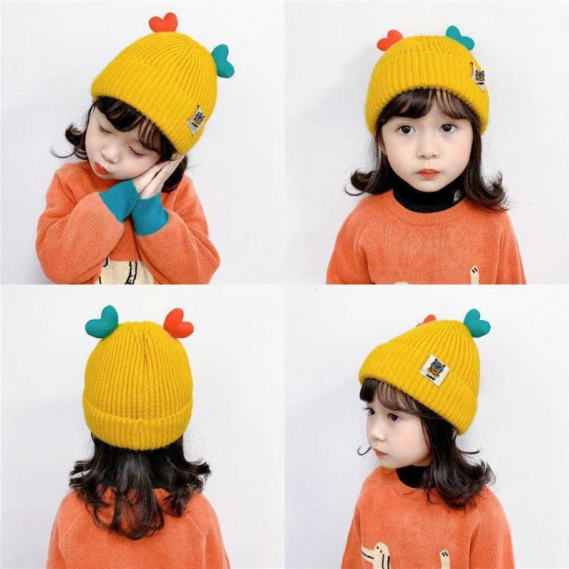 Baby Hat Korean Style Autumn and Winter Woolen Cap Baby Cute Pullover Ins Baby Children Hat Wholesale