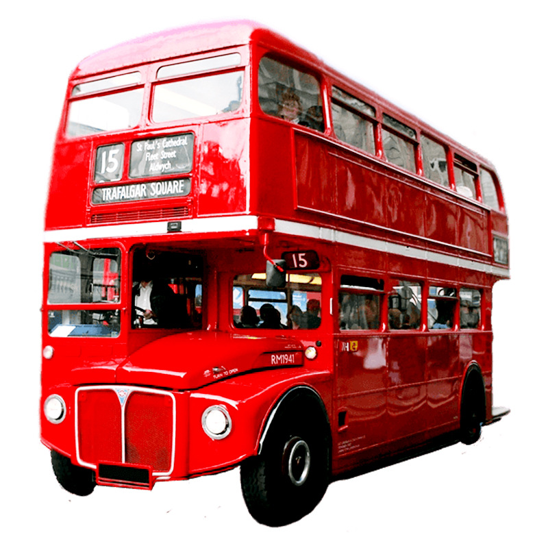 铁艺卡开动双层敞篷巡游巴士复古英伦风美食街售卖小吃奶茶巴士车