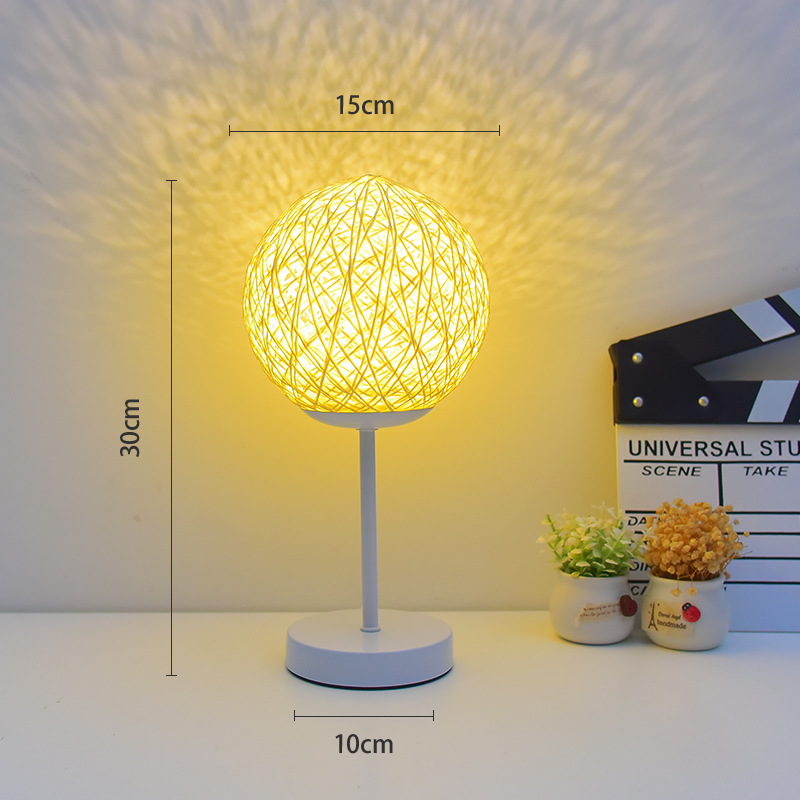 Led Small Night Lamp Dormitory Vine Bal Creative Starry Sky KT-C Nordic Decoration Bedroom Bedside USB Warm Table Lamp