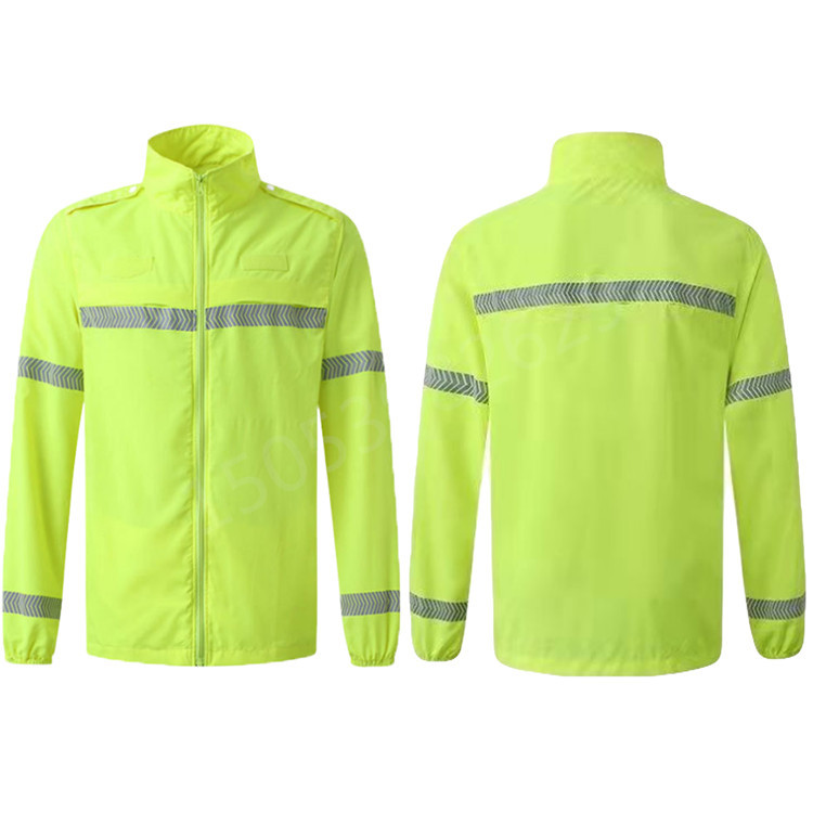 批发新款反光防晒服夏季户外交通工作服反光轻薄透气防晒衣长袖