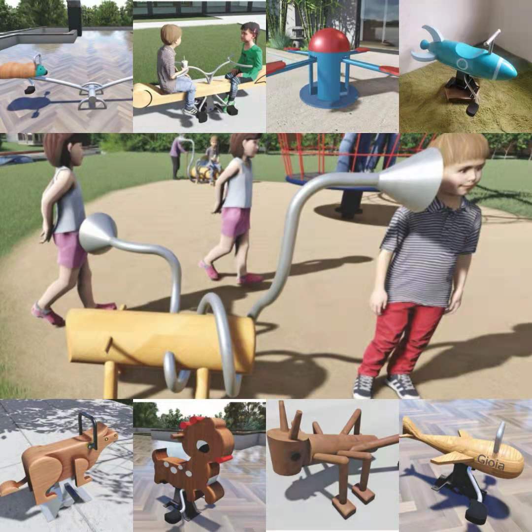 弹簧木质摇摇马儿童摇摇乐幼儿园户外公园小区游乐场动物造型木马