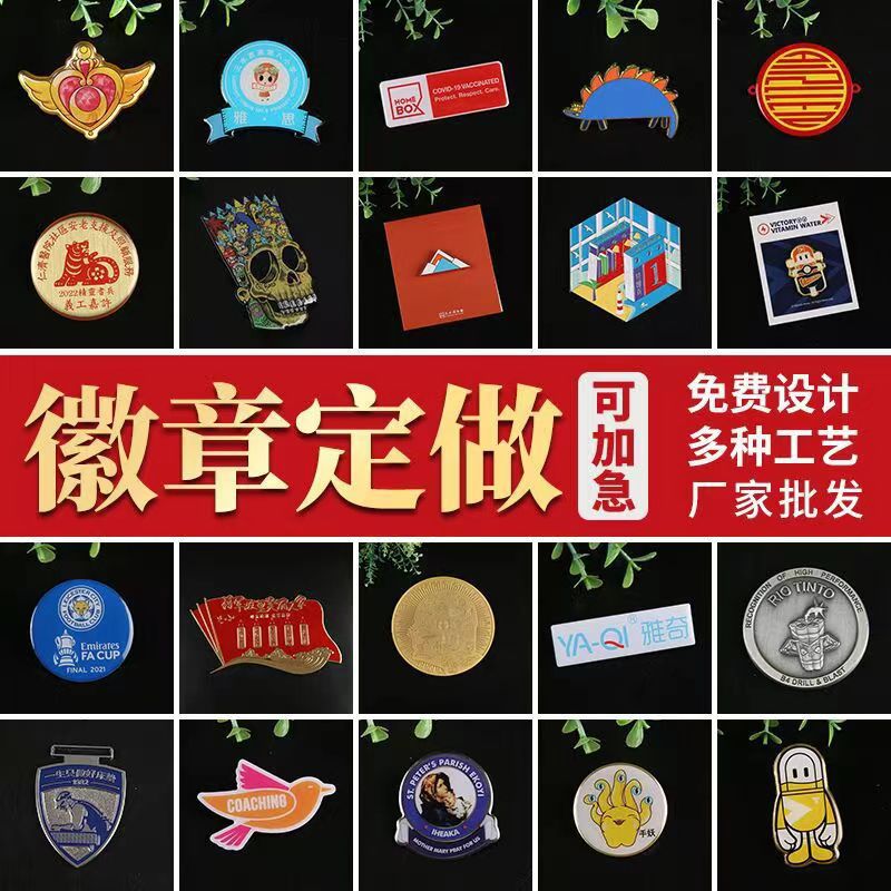 定制 金属徽章 烤漆珐琅卡通胸针企业活动纪念章校徽章金属勋章