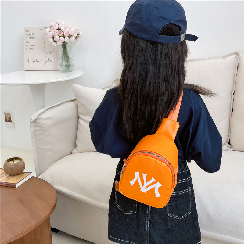 Trendy Cool Lovely Bag Children's Single-Shoulder Bag Fashion Leisure Change Messenger Bag Simple Solid Color Boys and Girls Snack Pack