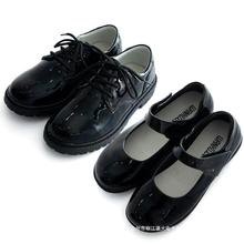 男女童黑色亮皮漆皮皮鞋小花童儿童礼服单鞋幼儿园学校表演演出鞋