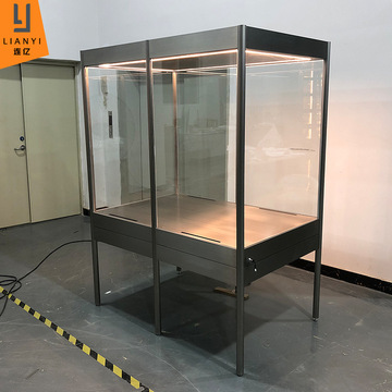 厂家博物馆展柜定做双拼不锈钢超白玻璃展示柜展厅收藏品展柜带灯