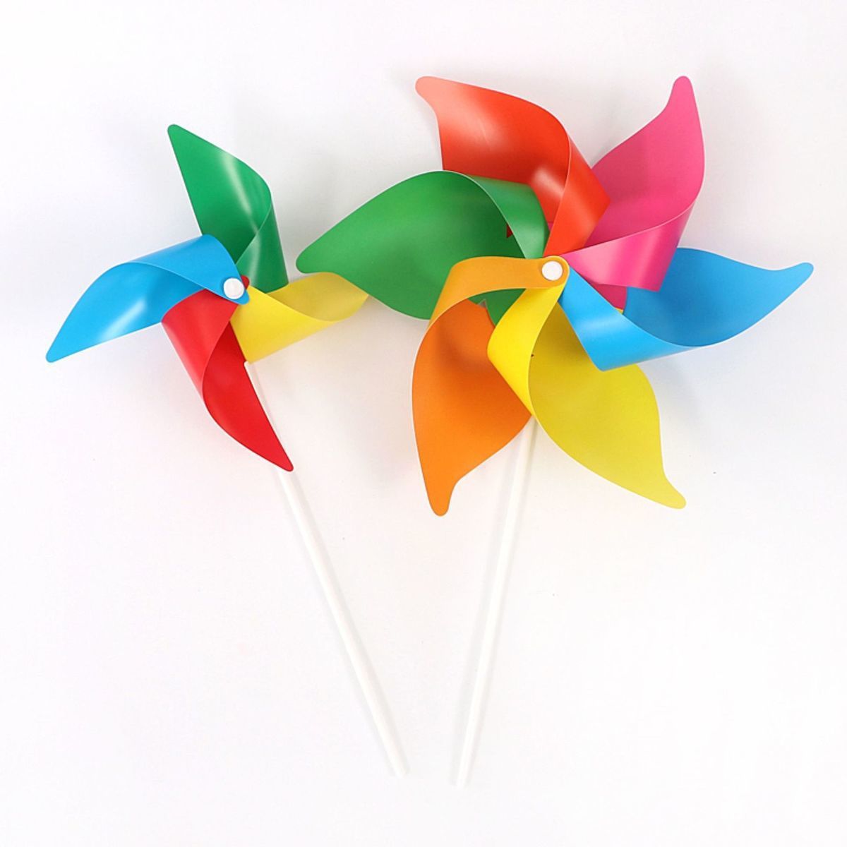 塑料风车儿童玩具小风车装饰户外旋转彩色风车手工