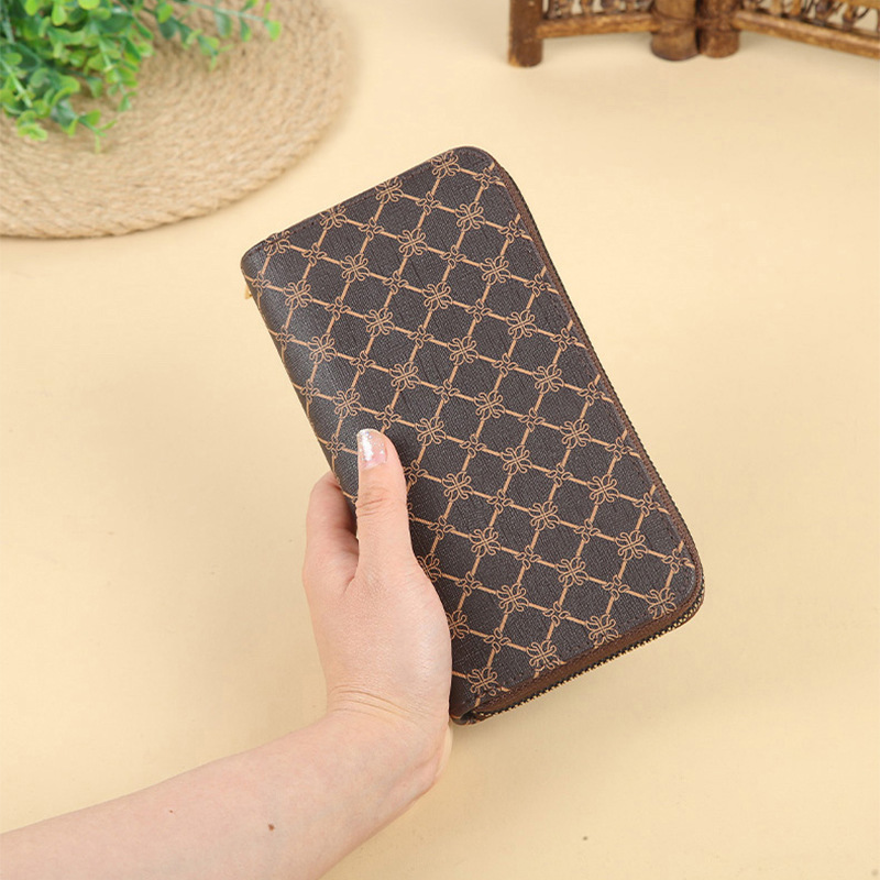 Business Fashion Clutch Big Brand Style Long Zip Wallet Women's Handbag Change Card Bag Customization