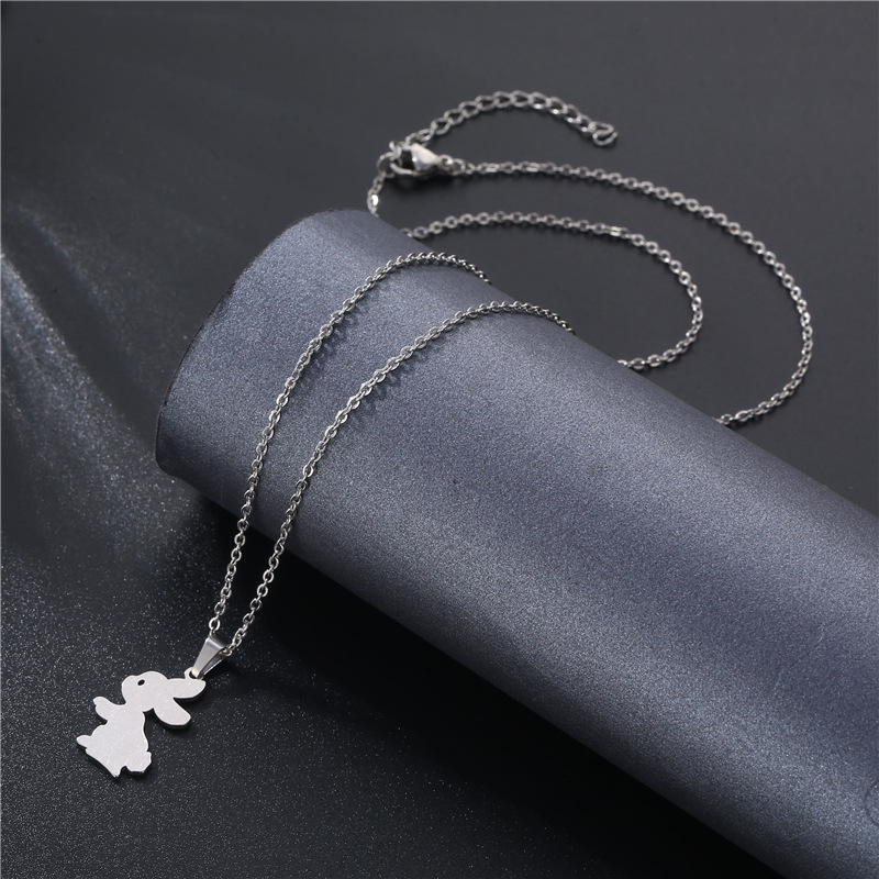 Stainless Steel Rabbit Necklace Female Online Influencer New Trendy Short and Simple Pendant European and American Rabbit Sweater Chain New Charm