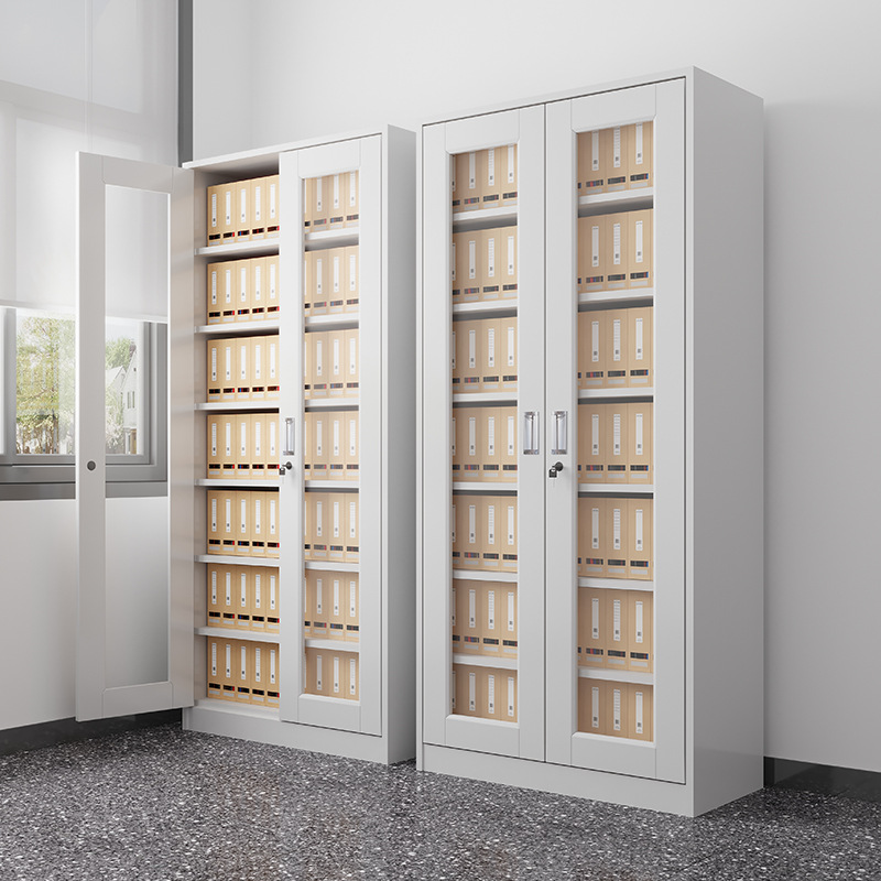 钢制办公室文件柜铁皮柜资料柜档案柜财务凭证柜带锁储物柜员工柜