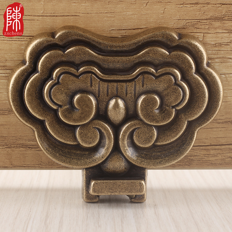 中式仿古字画框挂钩配件招牌匾托架纯铜十字绣框底托匾额挂匾装饰