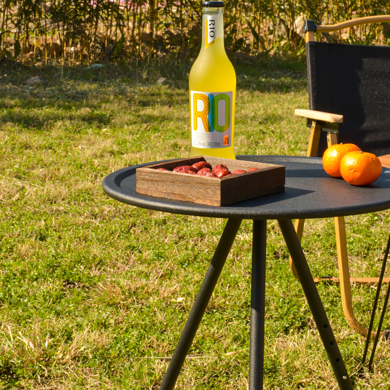 1a38户外便携折叠桌子三角支撑小圆桌露营桌椅可升降圆桌简易