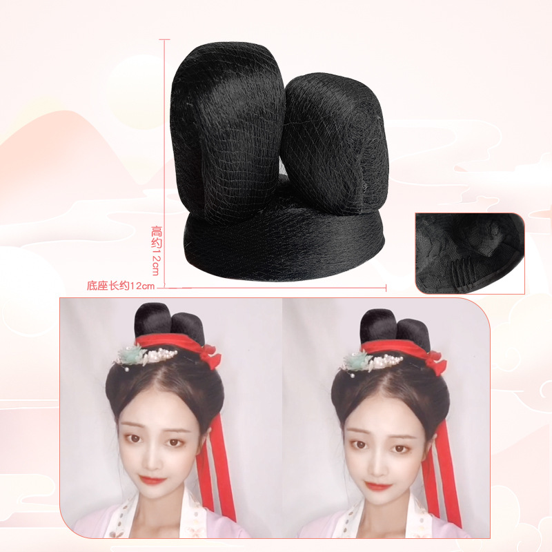 古装假发双头兔耳清平乐造型发髻发包汉服演出写真俏皮少女发型