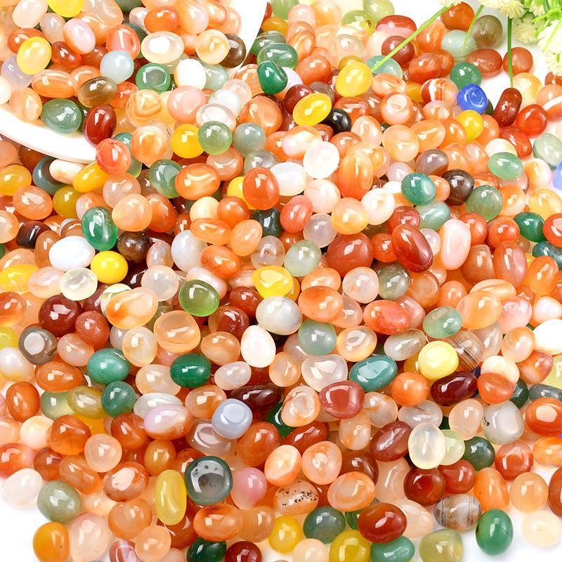 雨花石批发南京天然鹅卵石头花盆栽铺面装饰鱼缸造景五彩色小石子