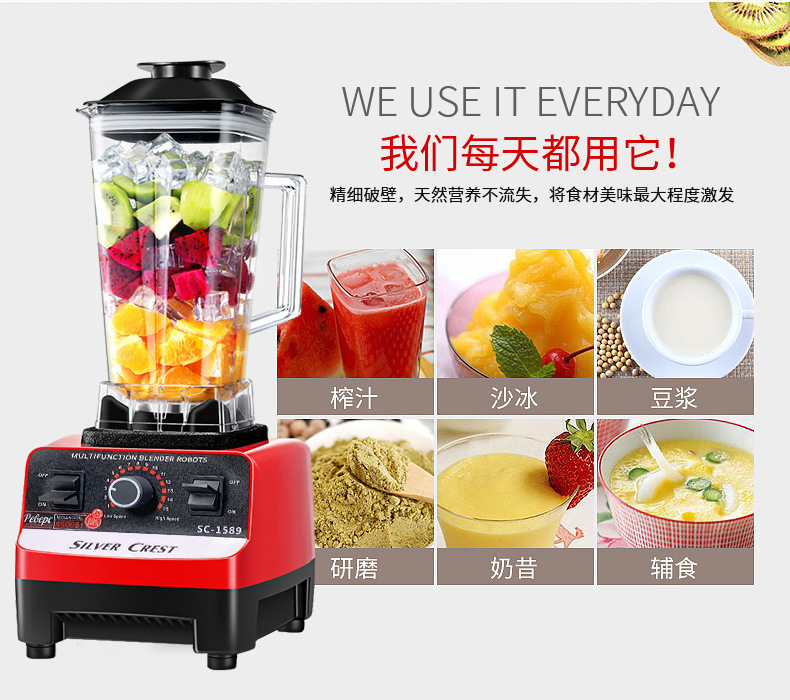 blender Household Mixer Multifunctional Complementary Food Mixer Silvercrestblender English Version Double Cup Cytoderm Breaking Machine