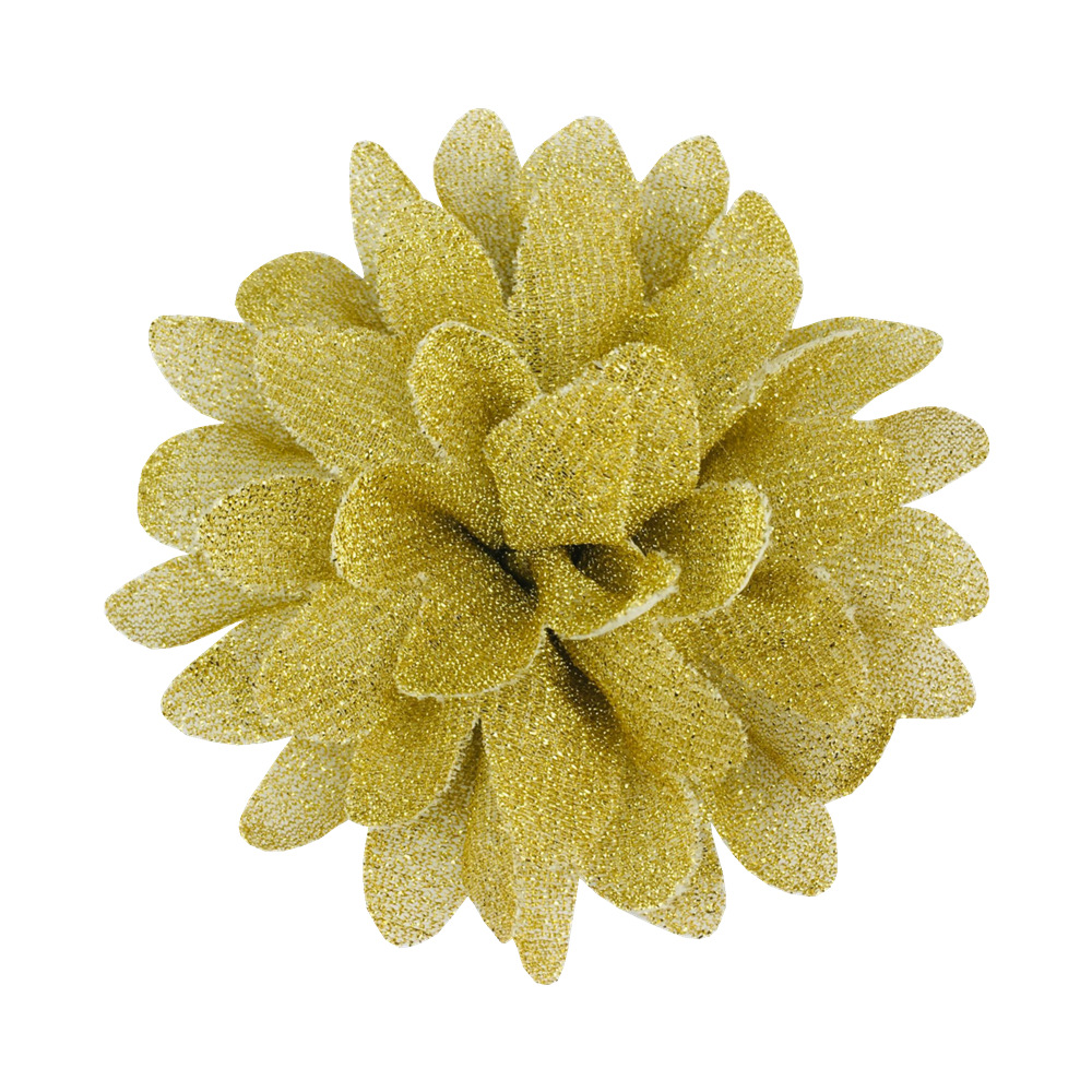 10cm新款银丝布头花鞋帽花儿童头饰女孩服饰发饰配件直销现货批发