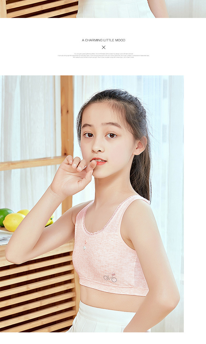 女童发育期小背心初中学生吊带内衣青春期中大童少女文胸纯棉抹胸