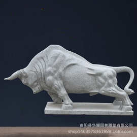石雕牛大理石公牛石雕动物雕塑大理石奋斗牛石头开荒牛华尔街