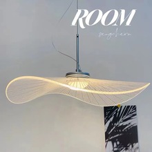 设计师餐厅吊灯简约现代大气创意荷叶草帽灯北欧艺术书房卧室吊灯