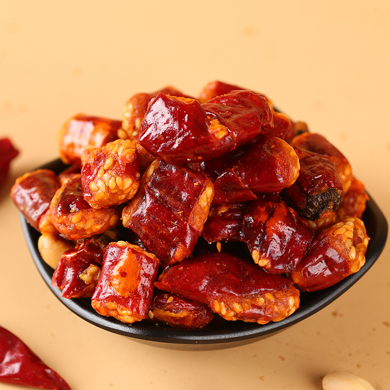 李二哥重庆特产友军香脆椒400g干吃香辣脆花生辣椒香辣酥零食小吃