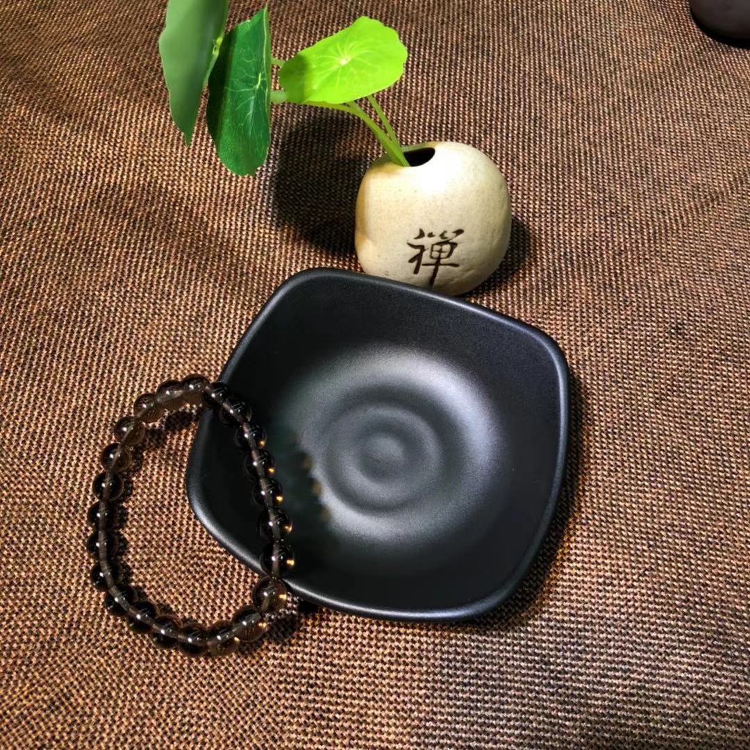 天然茶色黑曜石冰曜水晶手链 烟晶茶晶茶曜手串手链男女情侣水晶