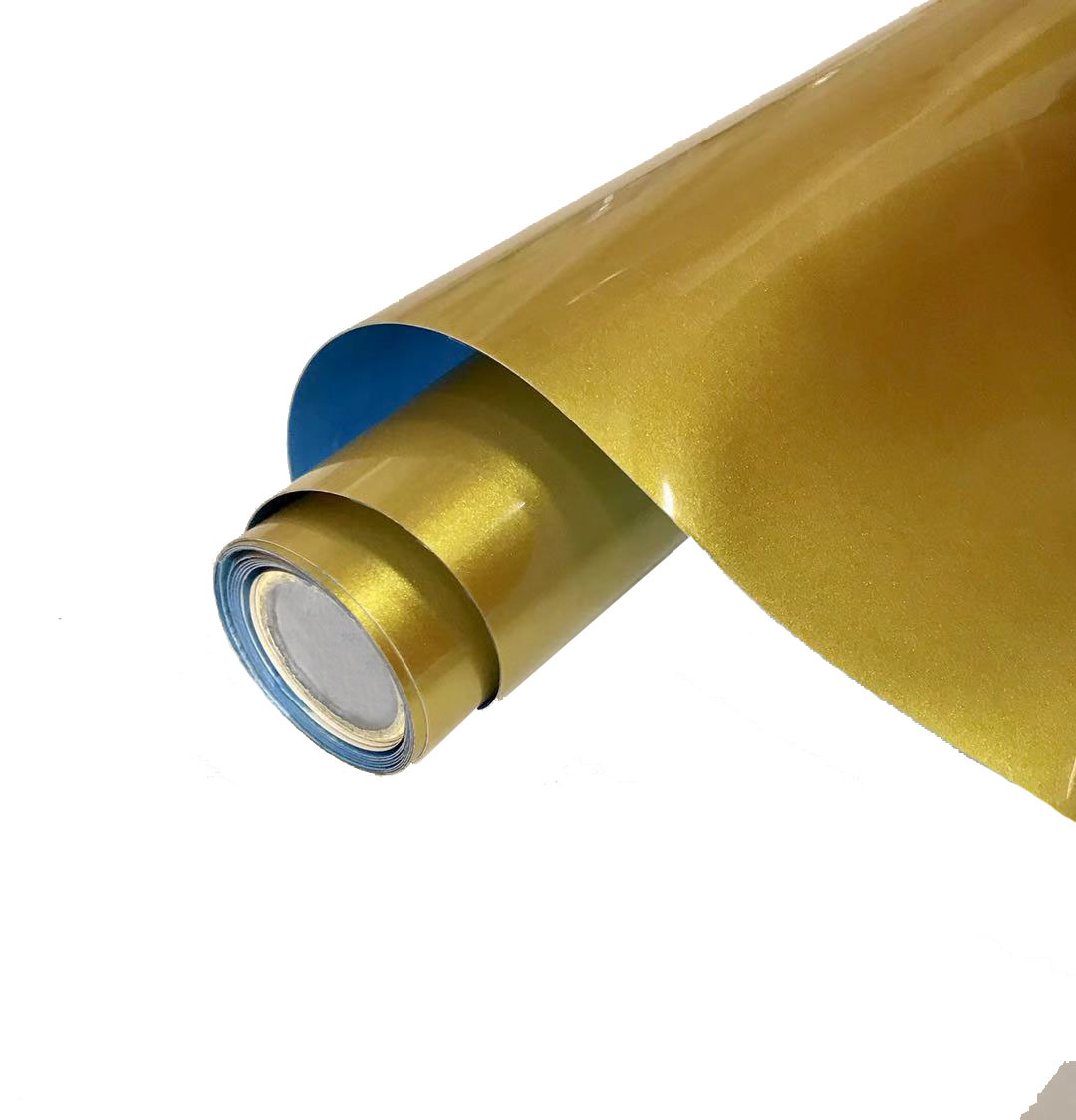 金色pu刻字膜金属金色热转印膜乙烯基膜珠光金色pu热转印12x5英尺