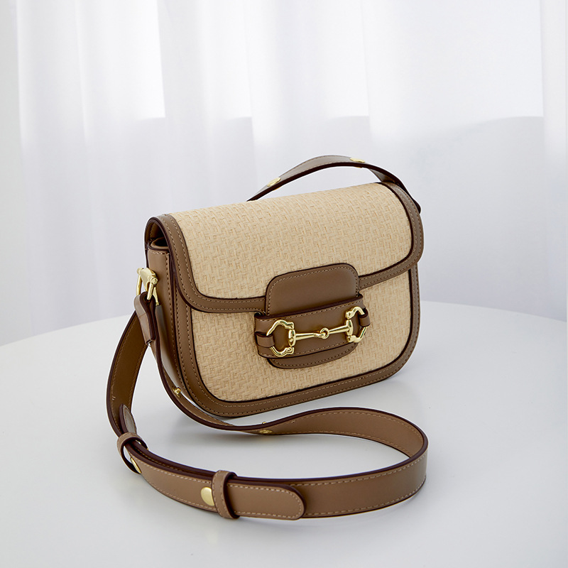 Tiramisu Color Matching Fashionable All-Match Saddle Bag Women's 2022 New Western Style Shoulder Crossbody Underarm Small Square Bag