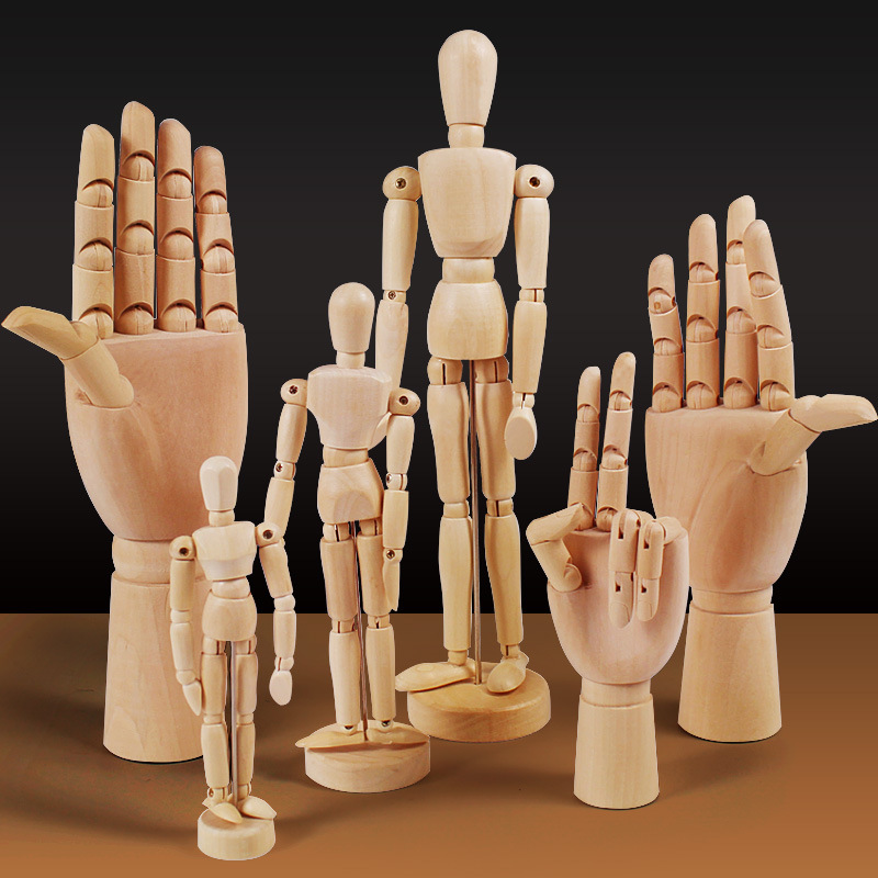 小木人人偶高关节人模型木偶人体模型素描漫画木手模型