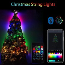 跨境RGB智能点控幻彩皮线灯串APP蓝牙圣诞节日装饰户外氛围彩灯