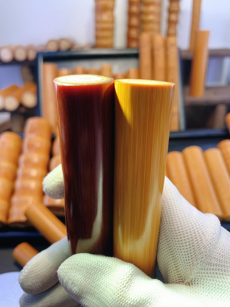 文玩实心玉竹手把件男士随身把玩件玉化高密老料长棍竹节配饰