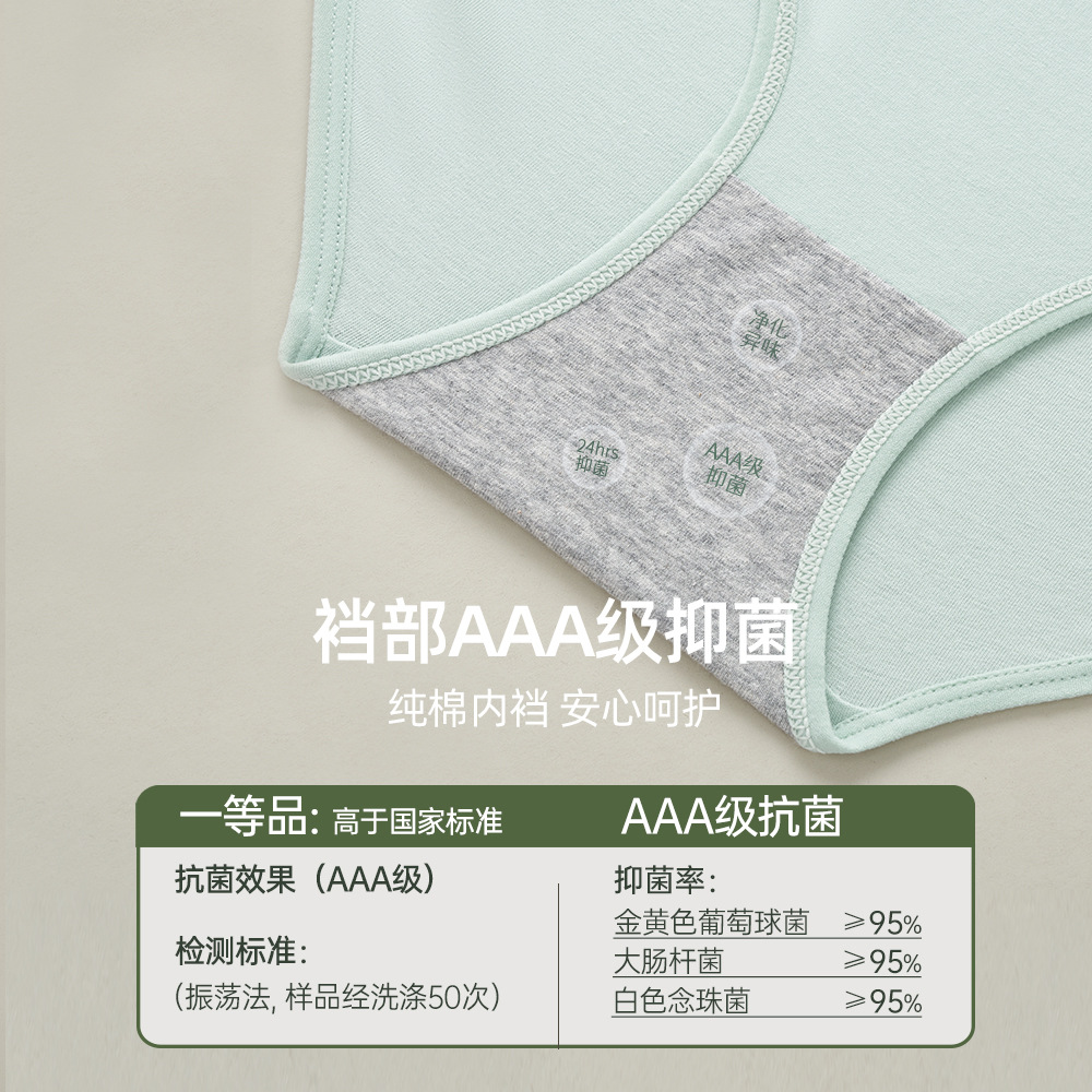 Spring and Summer Thin Underwear Pure Cotton Girls Seamless Comfort and Breathable Mid-Waist Purified Cotton Crotch Ladies Briefs