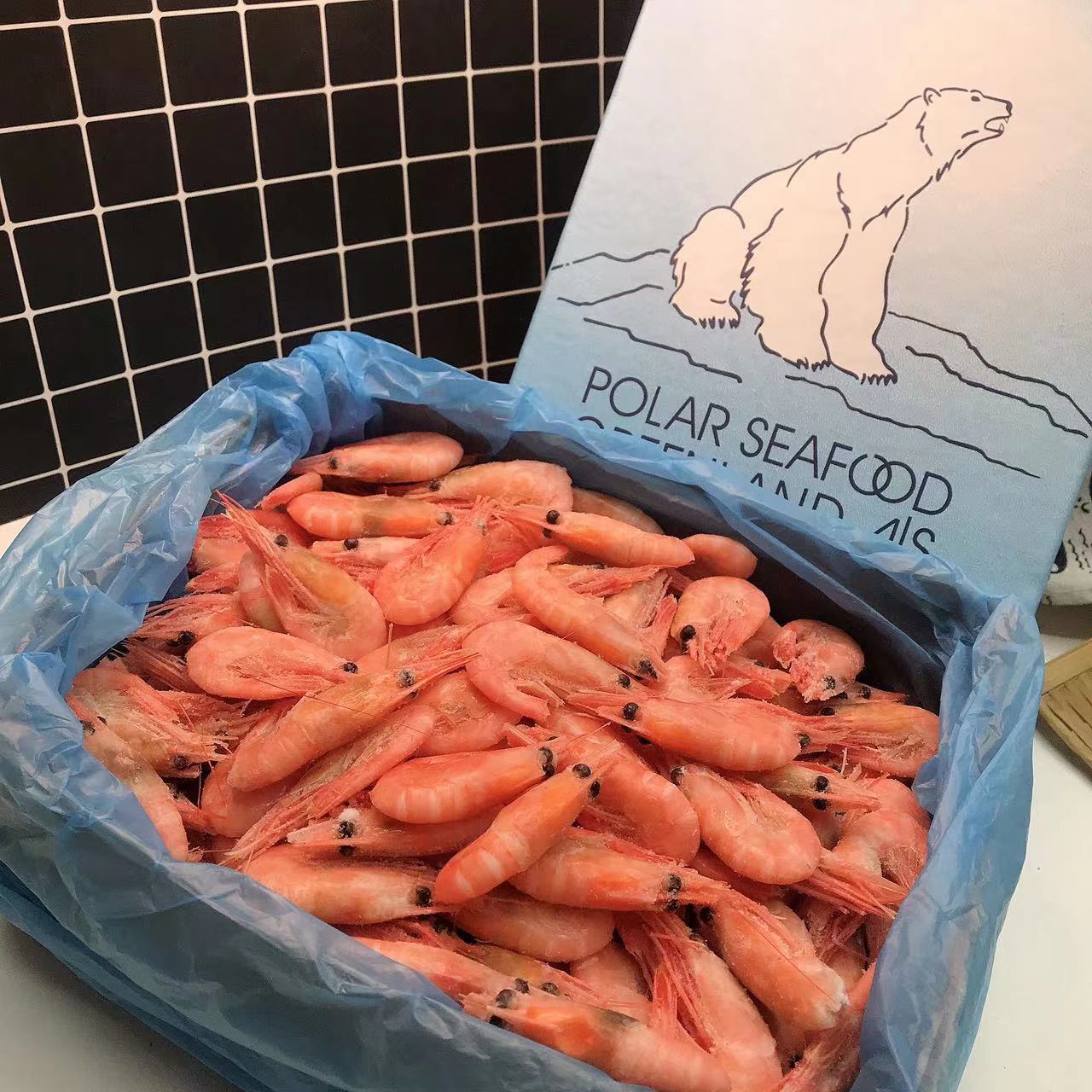 批发北极熊冰虾80-100头籽虾 毛重5斤 蓝熊冰虾 头籽甜虾 净重4斤