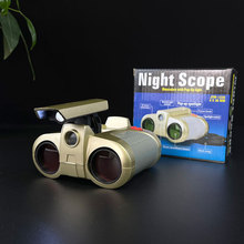 厂家批发4X30双筒望远镜仿军事儿童户外探险调焦带灯夜视望远镜