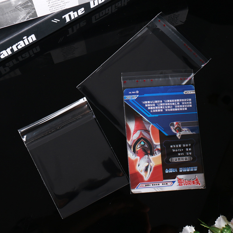 In Stock Wholesale OPP Slash Pockets Transparent Self-Adhesive Bag Ultraman Card Bag Game Card Card Sleeve Flat Mouth Sealed Bag