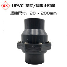 PVC-U给水化工翻板止回阀 UPVC工业级摆动板式法兰止回阀