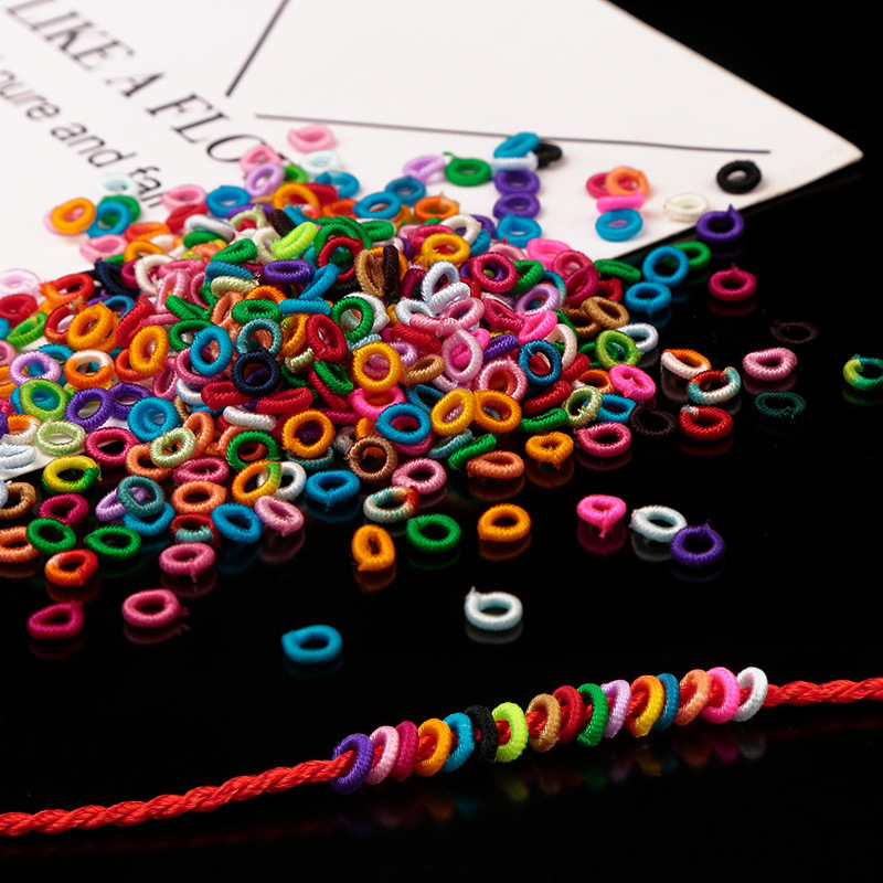 手工编织彩色线圈 diy菠萝结线圈 璎珞圈小绕线圈 材料厂家直销批
