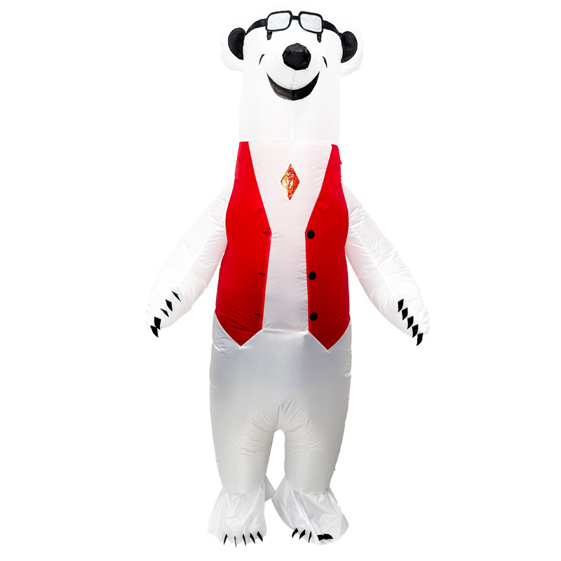 Halloween Polar Bear Inflatable Clothing Penguin Snowman Cartoon Doll Inflatable Clothing Christmas Props Costume