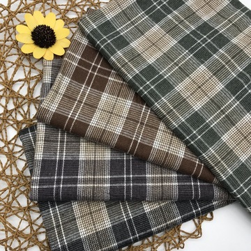 21s全棉色织格子面料 纯棉法兰绒磨毛布料 衬衫旗袍服装面料现货