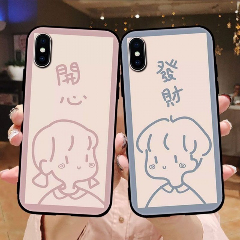 适用情侣手机壳来图卡通可爱情侣款华为oppo小米vivo任意机型