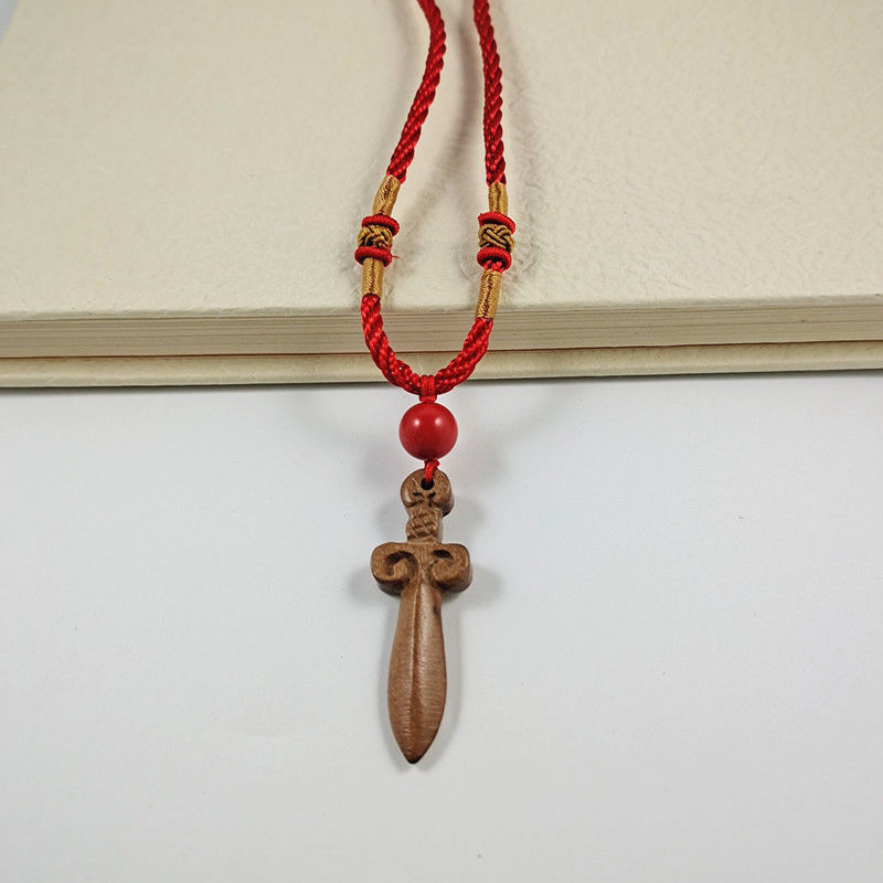 桃木剑项链吊坠