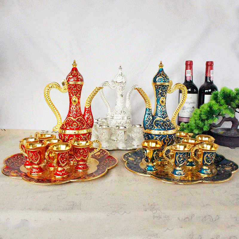 European Wine Set Sets Exported to Russia Vintage Wine Pot Home Decoration Creative Metal Home Arab Middle East