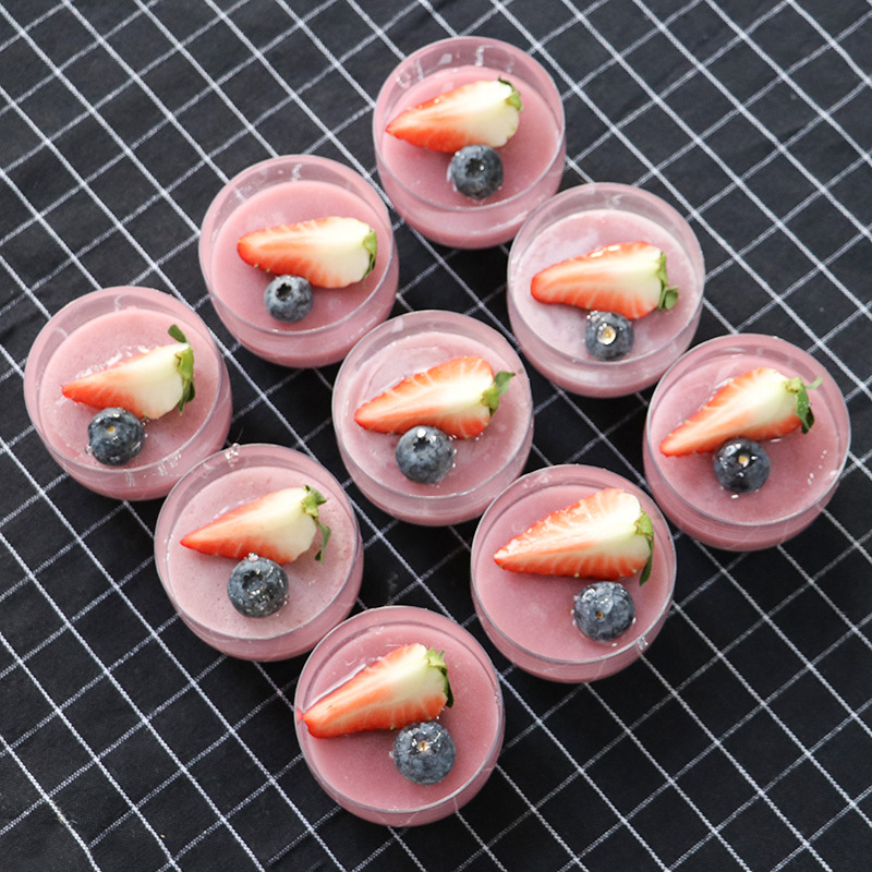 圆弧杯一次性透明塑料杯慕斯杯布丁杯提拉米苏杯果冻杯圆形甜品杯