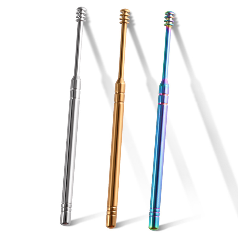 不锈钢洁耳器耳勺四环螺旋式挖耳勺 掏耳器耳扒采耳工具-阿里巴巴