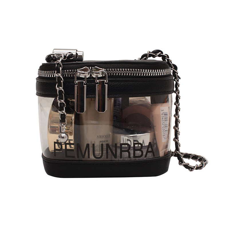 2023 Autumn Fashion Makeup Storage Shoulder Chain Bag Classic Style Transparent Box Bag All-Match Niche Messenger Bag for Women