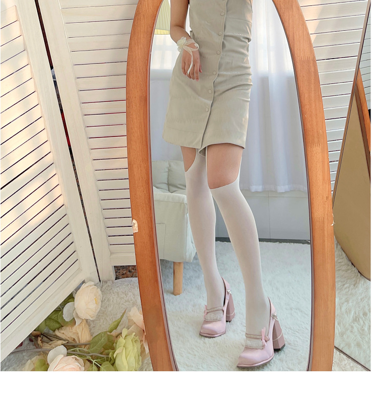 春夏吊带黑色性感渔网制服情趣丝袜白色纯欲镂空一体镂空连裤网袜